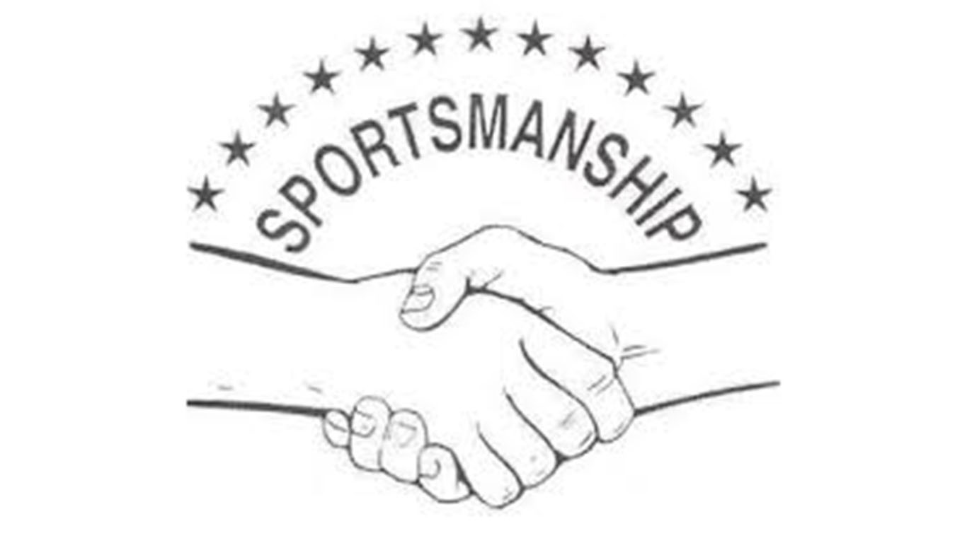 Image of a handshake with the word sportsmanship above it